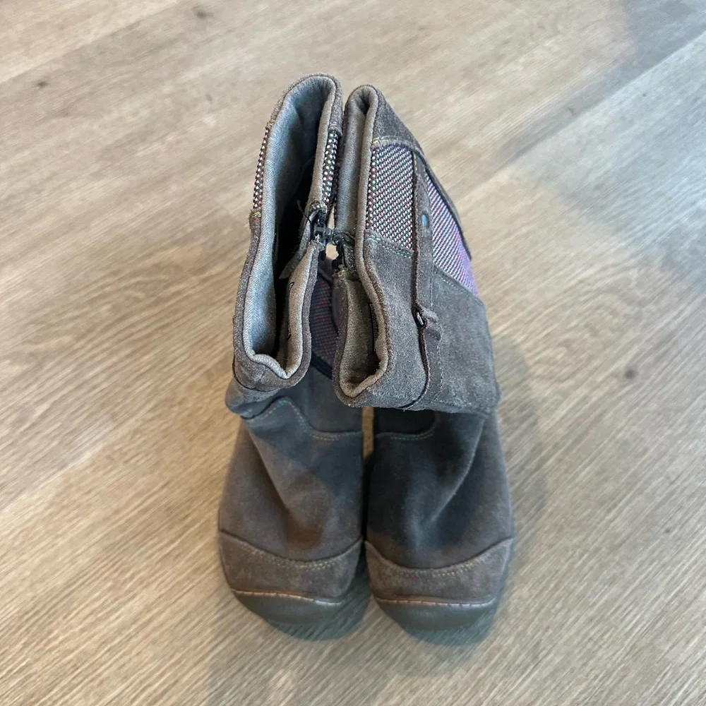 Keen Youth Leather Suede Side Zip Rainbow Riding Winter Boots